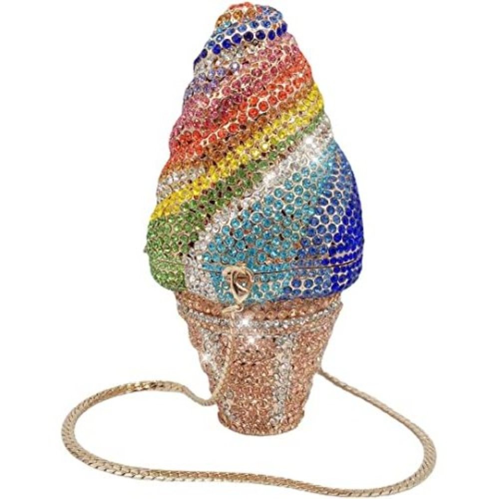 Sparkling Bling Swarovski Crystal Rhinestone Ice Cream Bag Popsicle Clut… - Picture 16 of 17